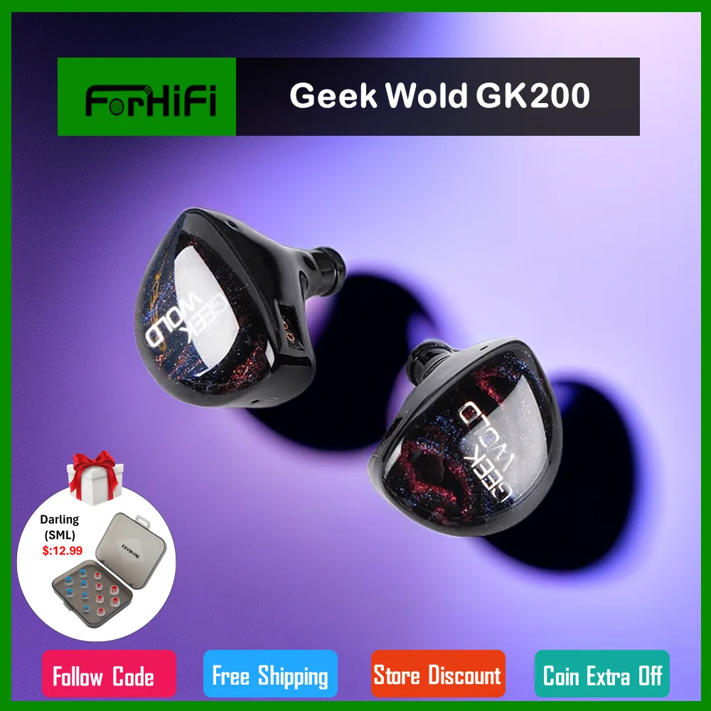

2023 New Geek Wold GK200 IEMs 6BA+2DD+2PZT Hybrid Driver In-ear monitor Earphones HiFi Audiophile Headphone Music Headset HiFiGo