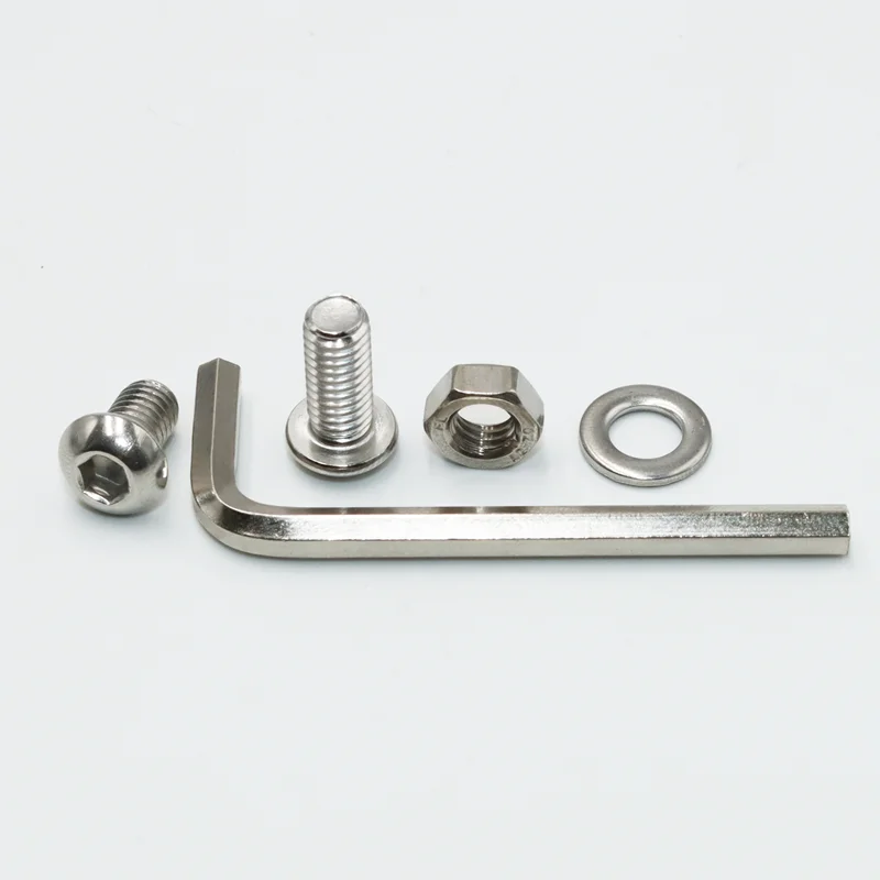 Hex Socket Button Head Cap Screw Nut Washer Kit M2 M3 M4 M5 M6 Stainless Steel Allen Fully Machine Bolt For Motorcycle Furniture screw bolt nut set,stainless steel screws,hexagon socket head cap screw,screw washer nut kit,hex nuts assortment kit