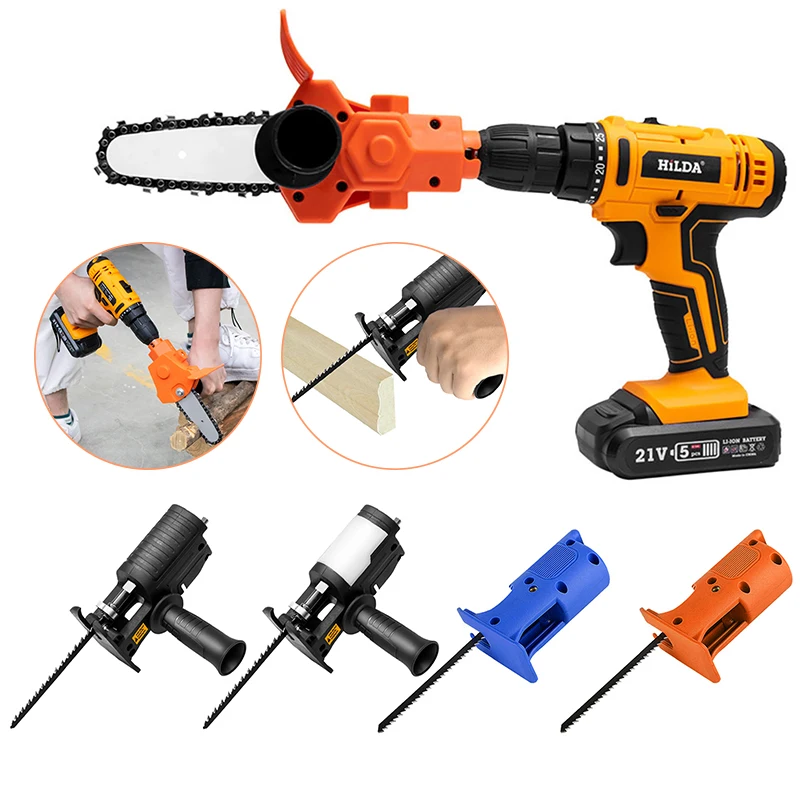

Portable Conversion Head Kits Electric Drill to Electric Chain Saw Adapter Attachment Woodworking Pruning Tools for Garden