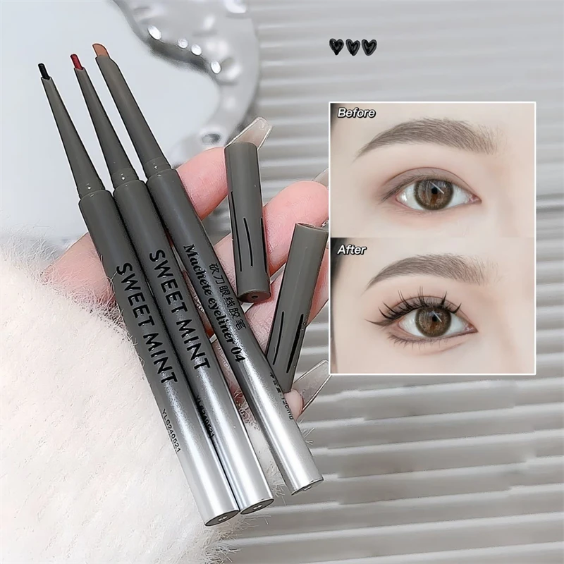 Silky Long-lasting Eye Liner Pencil  Eyeliner Pen Natural Matte Wine Red Eyeliner Easy To Color Waterproof Eye Make Up Cosmetics 3