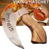 Handmade Pizza Cutting Axe Stainless Steel Viking Pizza Cutter Wooden Handle Multifunctional Pizza Axe Knife With Oblique Blade 4