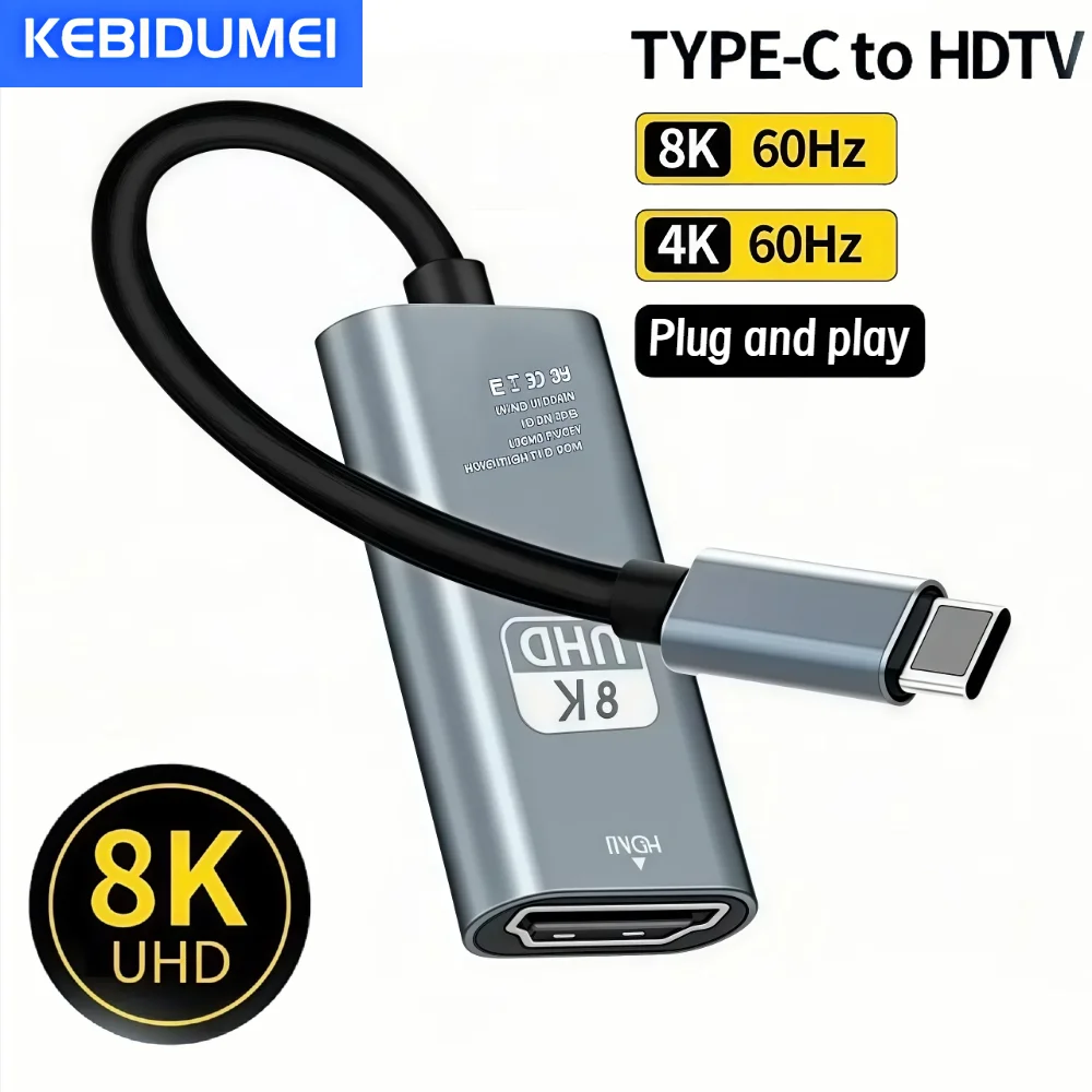 USB C to HDMI Cable Type C Adapter HDTV Converter 8K 4K 60Hz 30Hz For iPhone 15 TV Converter MacBook Air iPad Samsung