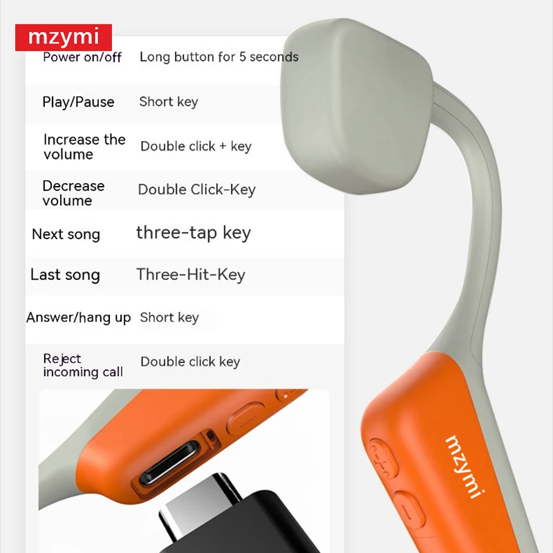 mzymi Neckband I18PRO Headphones Bone Conduction