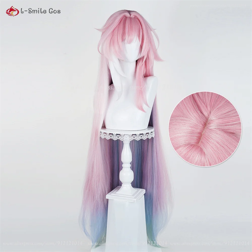 HSR Cyrene Cosplay Perücke 105/130cm Pink Mix Anime Hitzeresistent Synthetik 6