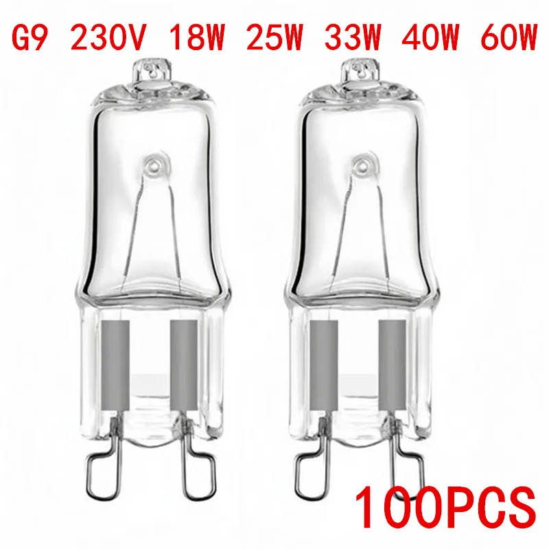1/5/10/100PCS G9 230V 18W 25W 33W 40W 60W Eco Halogen Light Bulbs ...