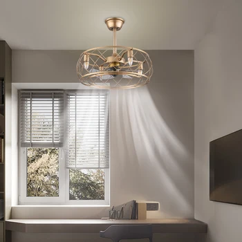 20" Ceiling Fan Chandelier 2 in 1 Ceiling Light W/ Fan Remote Control 3-Gear Speed Adjustment W/ Timing for Home 1
