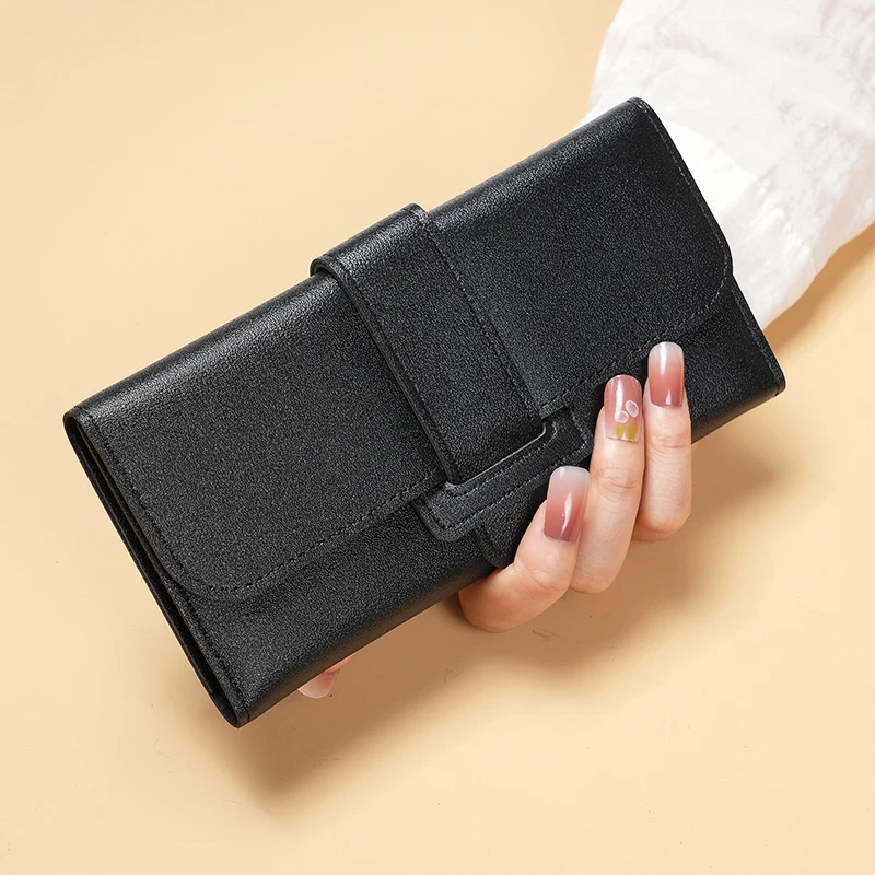 2024 New Long-style Women's Purse Simple Ultra-thin Large-capacity Fashion Multi-card Place Buckle Wallet Bag Hand