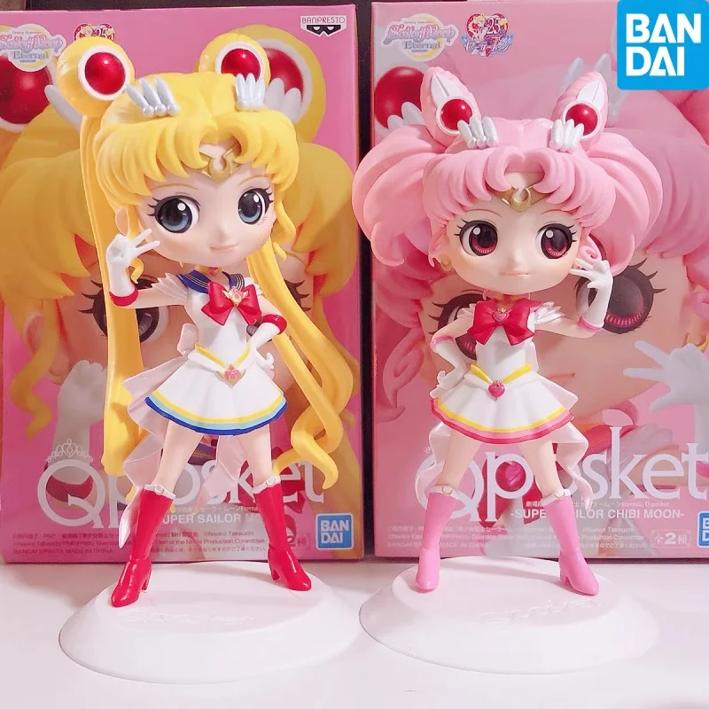 Bandai Figuarts Qposket Sailor Moon Cosmos Tsukino Usagi Eternal Sailor Moon Anime Action Figures Modello Toy Collection Gift