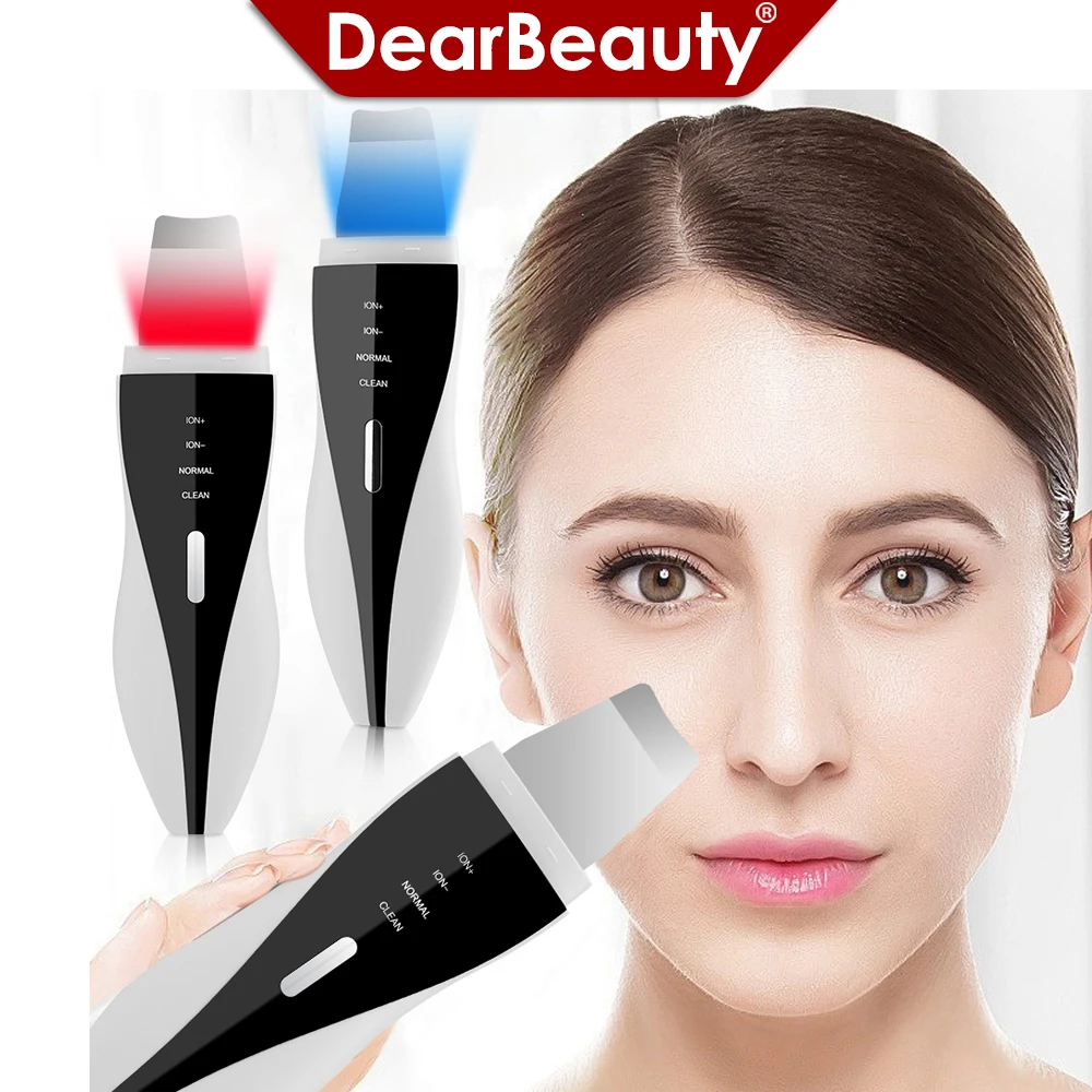 White ABS Stainless Steel Ultrasonic Face Scrubber Spatula