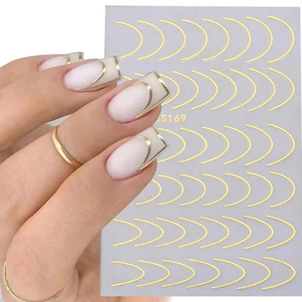 Pattern French Style Self Adhesive Nails Art Sliders Manicure Stripe Nails Decals 3D Lines Nail Sticker Nail Art Decoration 3