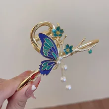  Korea INS Bright Silver Cross Geometric Hairpin Butterfly Grab Clip Rose Flower Hair Claw Woman Girls Styling Barrette Headdress 