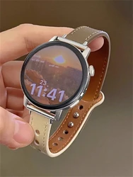 Elegant Thin Leather Smartwatch Band - Premium Strap Bracelet - 22MM (A)