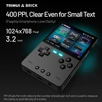 TRIMUI – Console de jeu portable en brique, écran IPS de 3.2 pouces, système Linux, Trimui UI, panneau arrière en métal, clé LED, éclairage gratuit, cadeaux 4