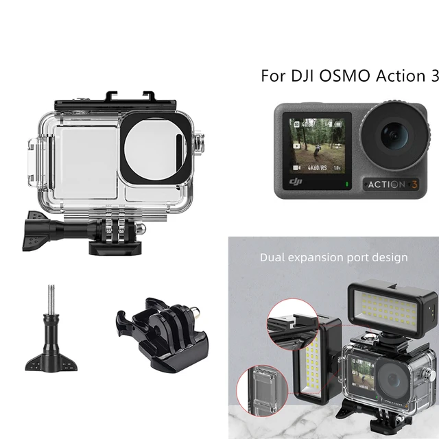 For DJI Action 3 Action 4 Action Camera Waterproof Case Diving 40M Depth  Cold Shoe Opening Design For DJI OSMO Action 3 Action 4 - AliExpress