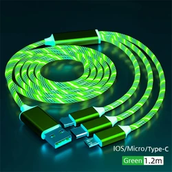 Luminous LED Fast Charging USB Cable - Multi - Device Compatible (Green for 1.2M)