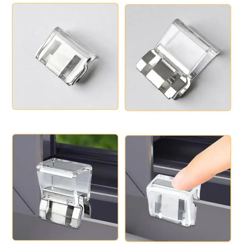 6pcs Child Safety Protection Window Lock Buckle Without Punching Baby Anti Pinch Hand Door And Window Sliding Push Pull Limiter