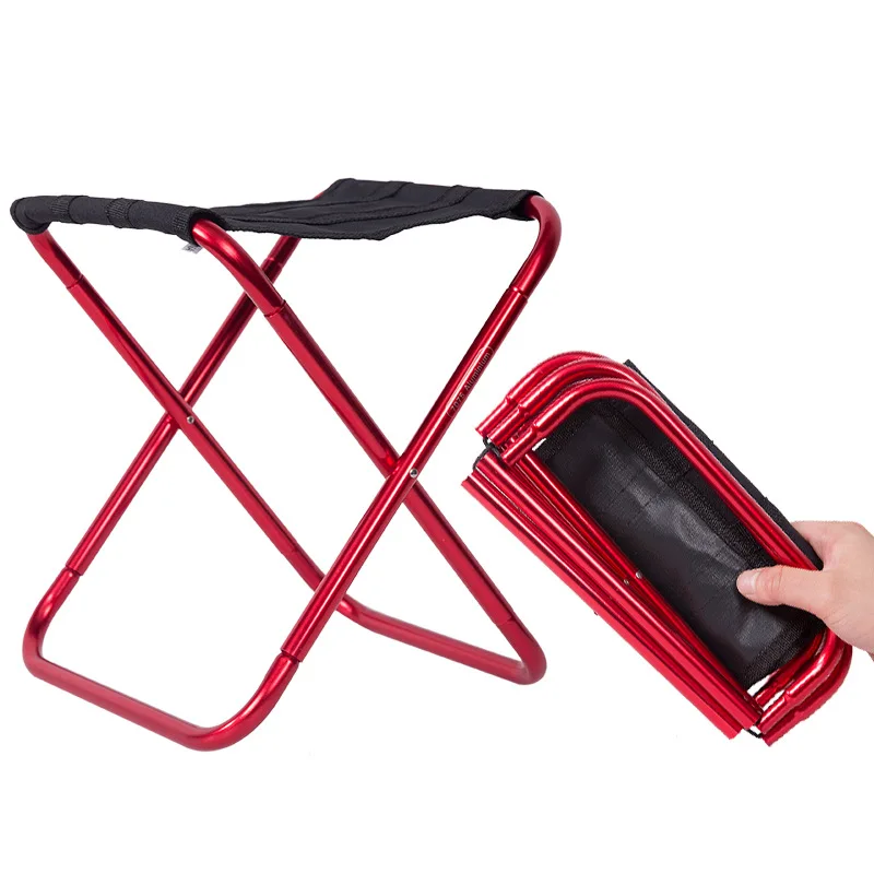 Outdoor Folding Fold Aluminum Chair Stool Seat Fishing Camping Outdoor Foldable Fishing Chair Ultra Light Weight Portable