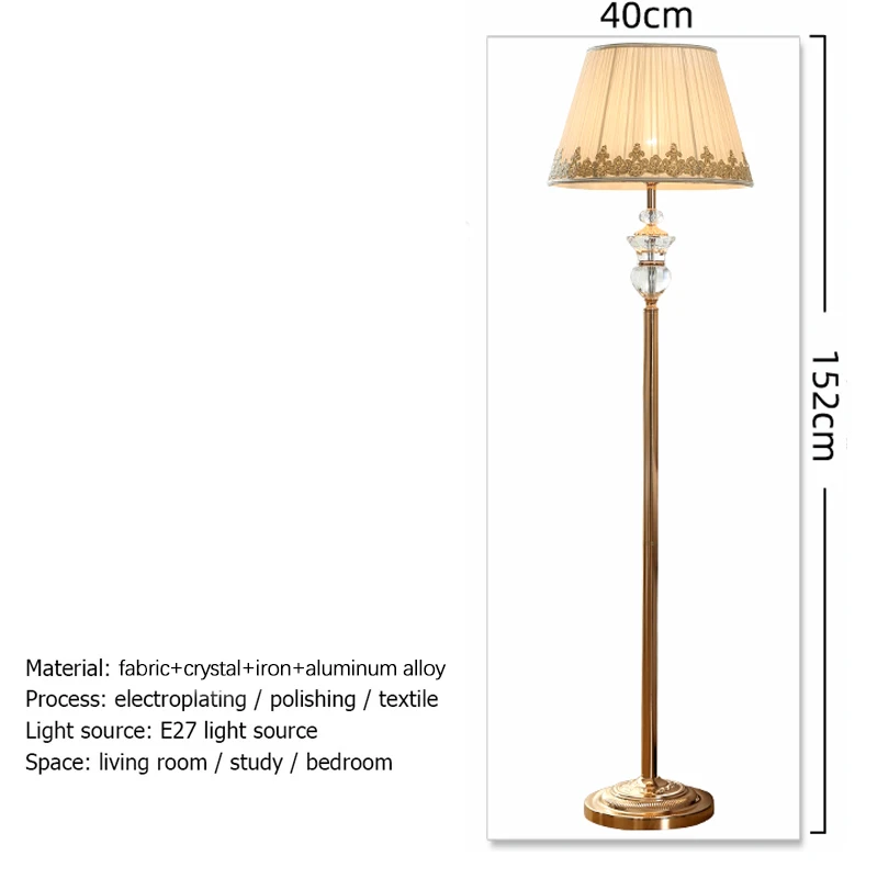 Ornate Crystal LED Floor Lamp