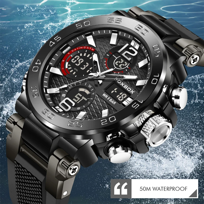 LIGE 2023 NEW Men Watches Quartz Top Brand Luxury Digital Male Clock Military Sport Original Genuine Silicone Classic Wristwatch