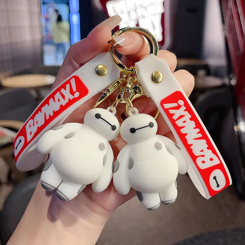 Super Cute Big White Returns Plush Toy Keychain Super Hero 6 Car Boys' And Girls' Schoolbags Bags Pendants Couple Gifts