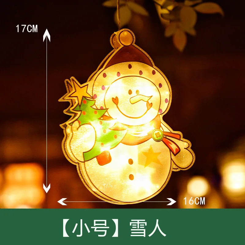 Christmas Decoration Lighted Window Hanging Decor Xmas Lights with Suction  Cup Hook for Christmas Party Showcase Window Home