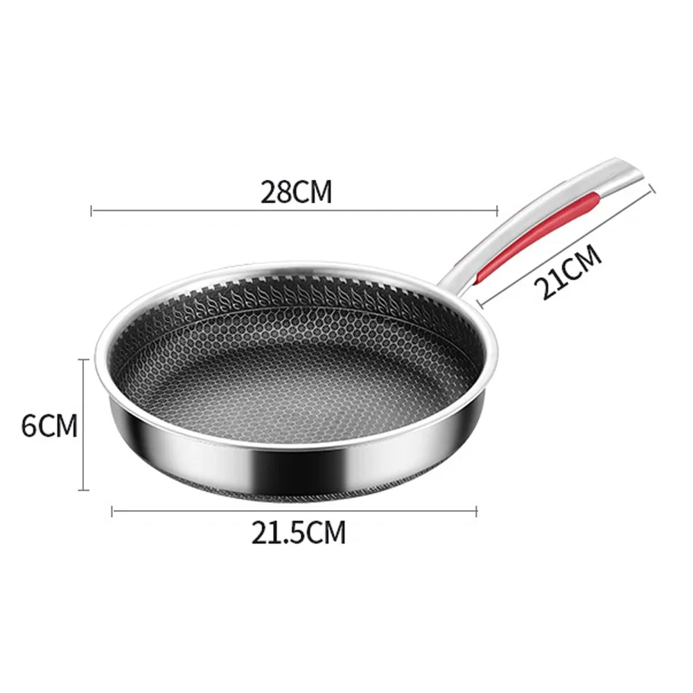 

Stove Frying 316 Cooker Steel Stainless Induction Gas Non Pan Wok Food Pot Bottom Honeycomb Stick Grade General