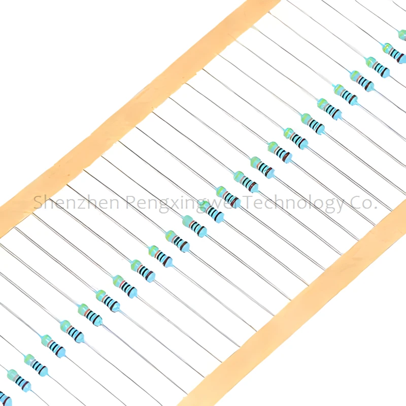 200pcs 0.5W 1/2W 1%  Metal Film Resistor 1 1.2 1.5 10 12 15 100 120 150 Ohm R K 1R 1R2 1R5 10R 12R 100R 1K 10K 100K 0.1R-1M