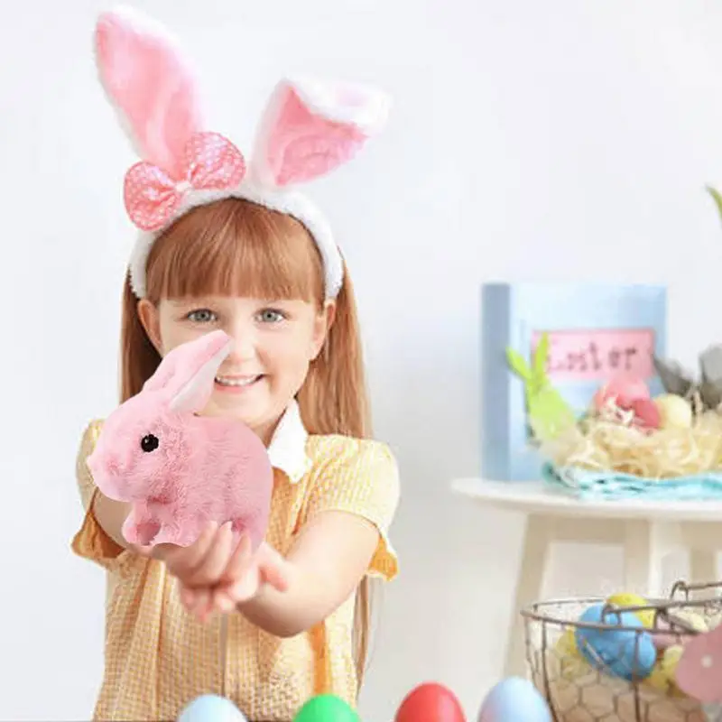 Bunny Toys Educational Interactive Toys Bunnies Can Walk and Talk, Easter Plush Stuffed Bunny Toy Walking Rabbit Educational Toy 4