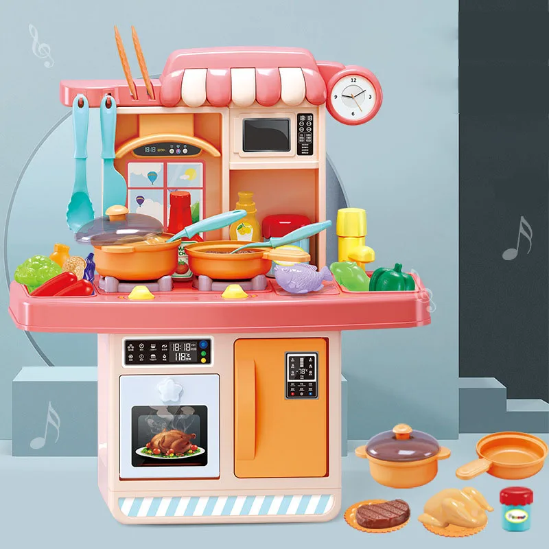 Casa dei giochi per bambini cucina tavolo da pranzo Set di giocattoli  simulazione di illuminazione suono di cucina può far circolare acqua  ragazzi e ragazze giocattoli - AliExpress