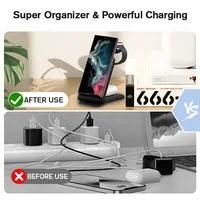 VIKEFON  3 in 1 Wireless Charger Stand for iPhone 16 15 14 13 Samsung Galaxy S23 Apple Watch Airpods Pro Fast Charging Station - Image 6