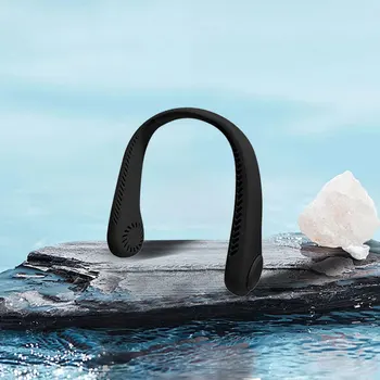 야외 냉각 USB 충전식 목, 소형 선풍기 음소거 레이지 맨, 휴대용 미니 터보 블레이드리스 넥 선풍기, 핫 세일, 1 개