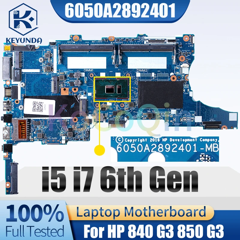 Carte Mère Pour HP EliteBook 840 G3 - Intel Core I7-6600U DDR4 - Occasion