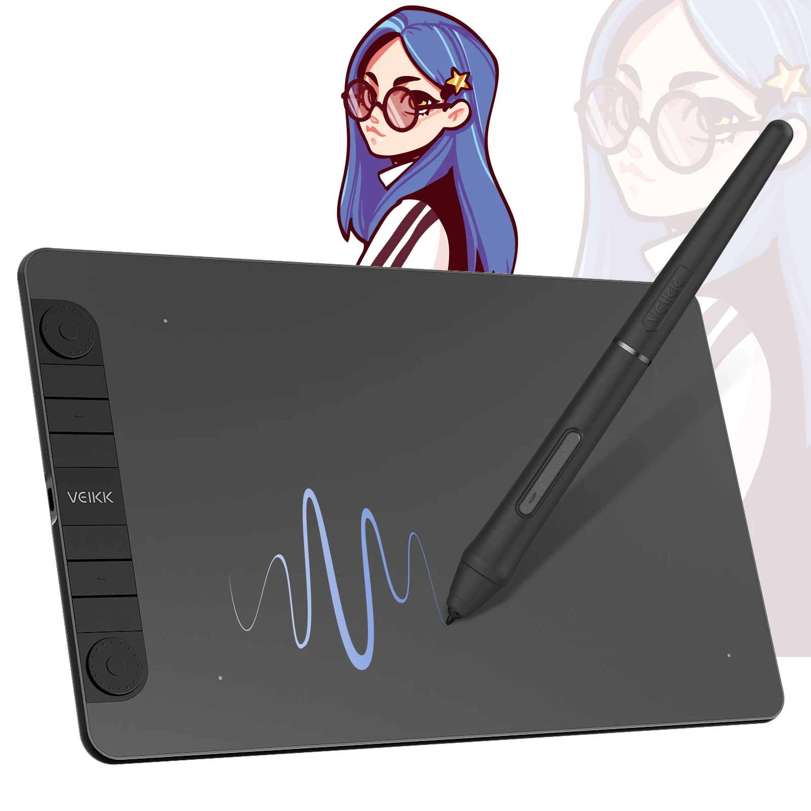 

VEIKK VK1060 PRO 10x6 Inch Graphics Digital Drawing Tablet With Tilt 8192 pressure For Art Education Support Android Window Mac