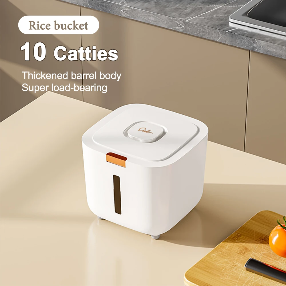 Durable Insect & Moisture Resistant Grain Storage Container with Lid, 5/10KG Capacity