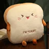 Plush Toast Pillow Cute Bread Stuffed Simulation Food Plushie Soft Warm Hand Pillow Cushion Home Decora Kids Toy Birthday Gift 2