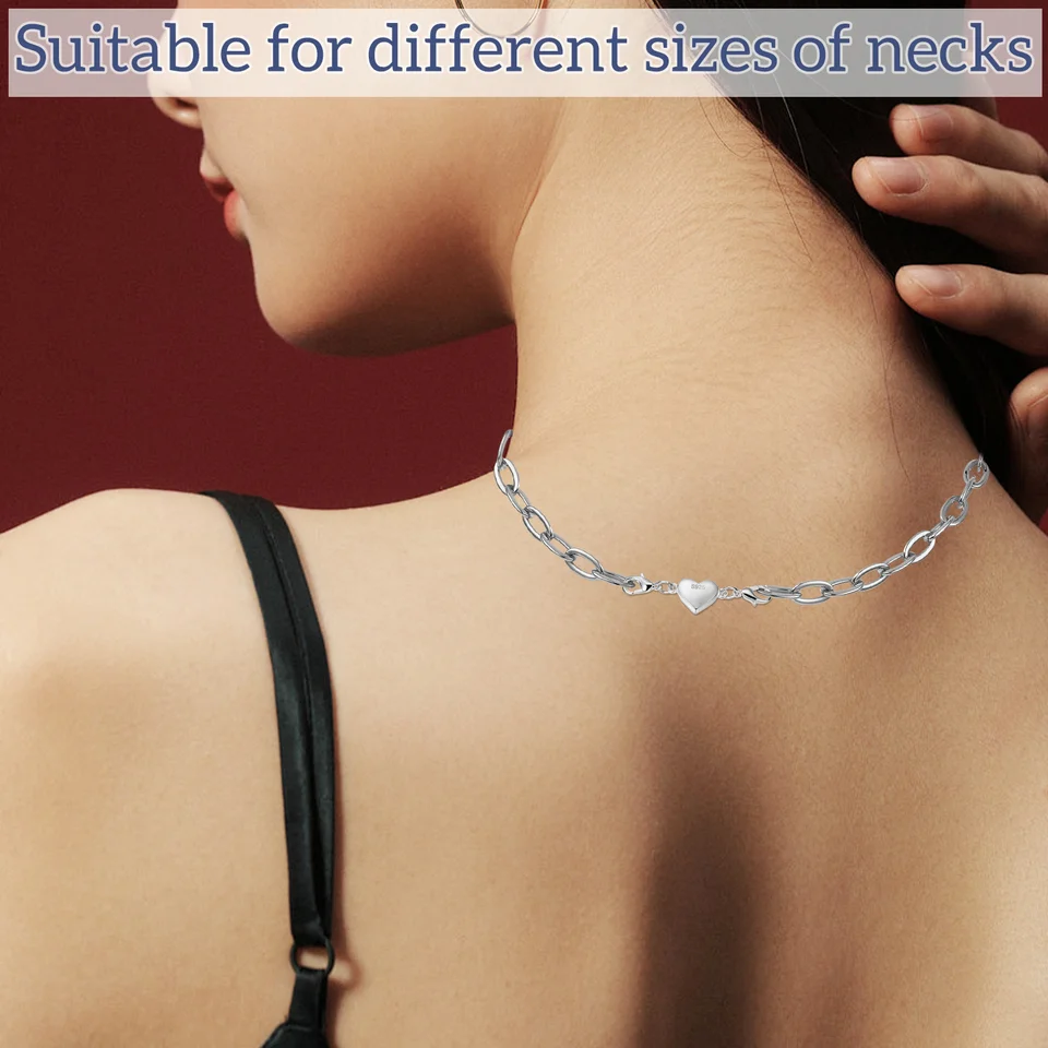 ハート型磁気クラスプチェーン,ネックレス用バックル留め具,925