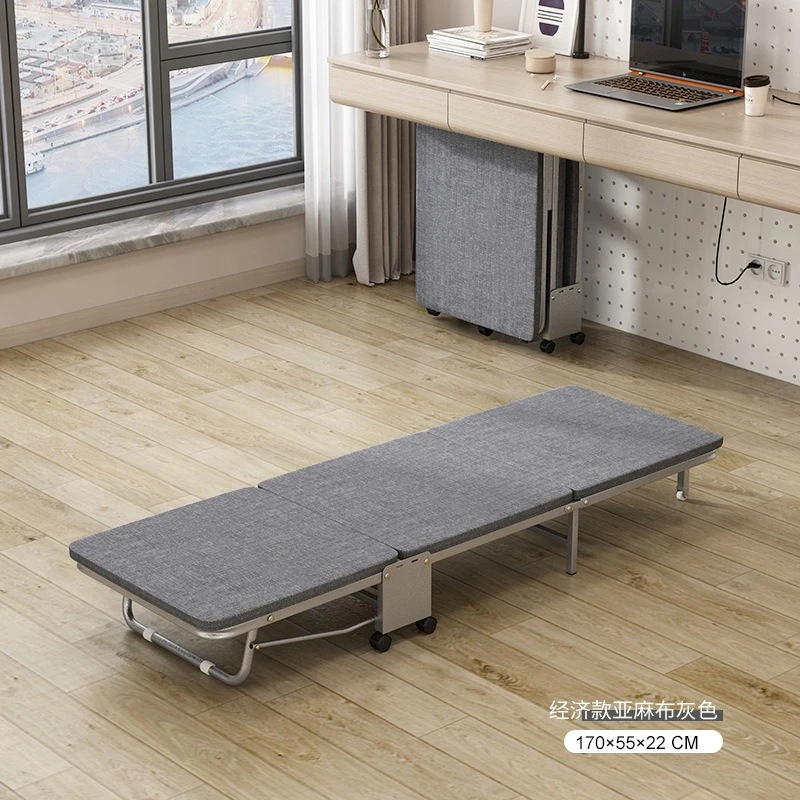 Letto Pieghevole Singolo per Ufficio, Letto da Campeggio per Pausa Pranzo, con Piano Rigido, Pieghevole in Tre Parti - immagine 5