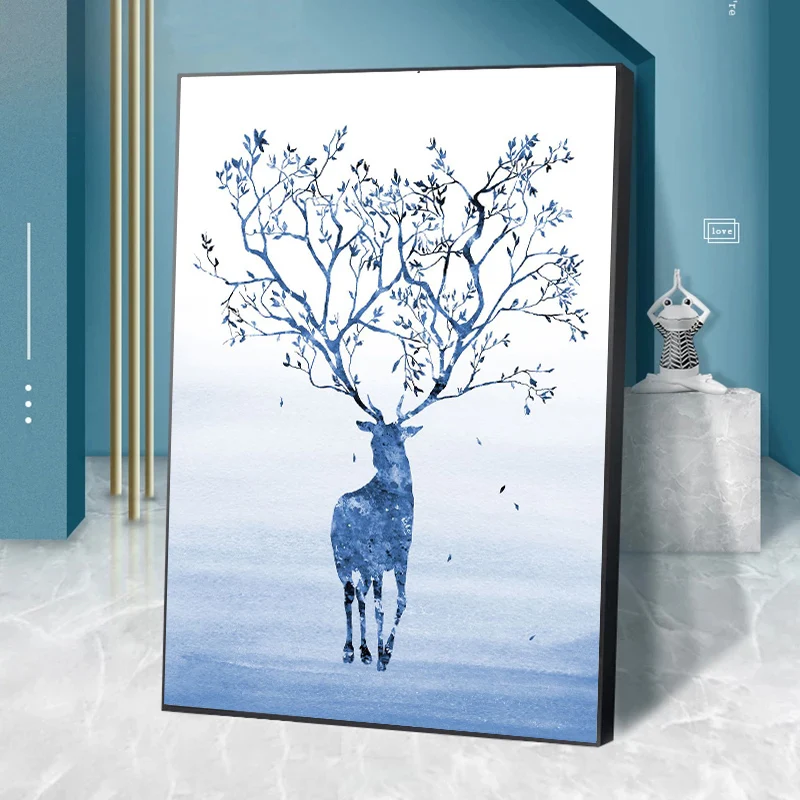 

Abstract Nordic Elk Elephant Painting Canvas Picture Modern Animal Posters and Prints for Minimalist Living Room Home Decor Art