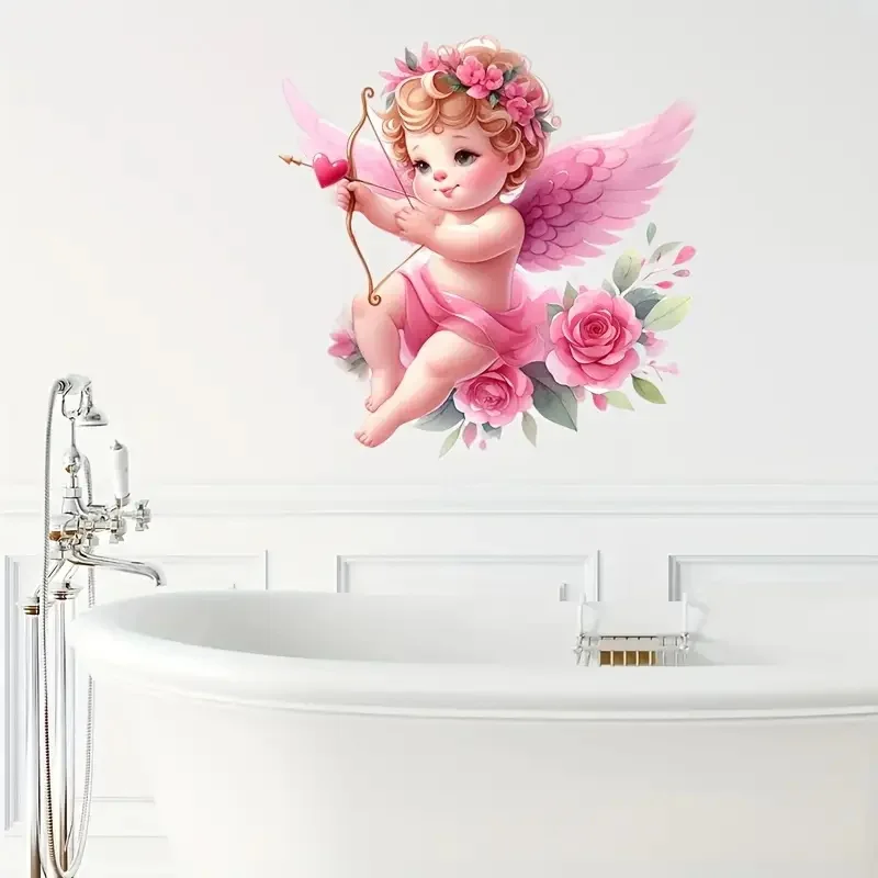 Love Bow and Arrow Toilet Stickers Bright Bathroom for Home Decoration Vinyl Animal Decals Art Wall Paper Poster vinyl stickers toilet stickers toilet wall stickers toilet seat stickers