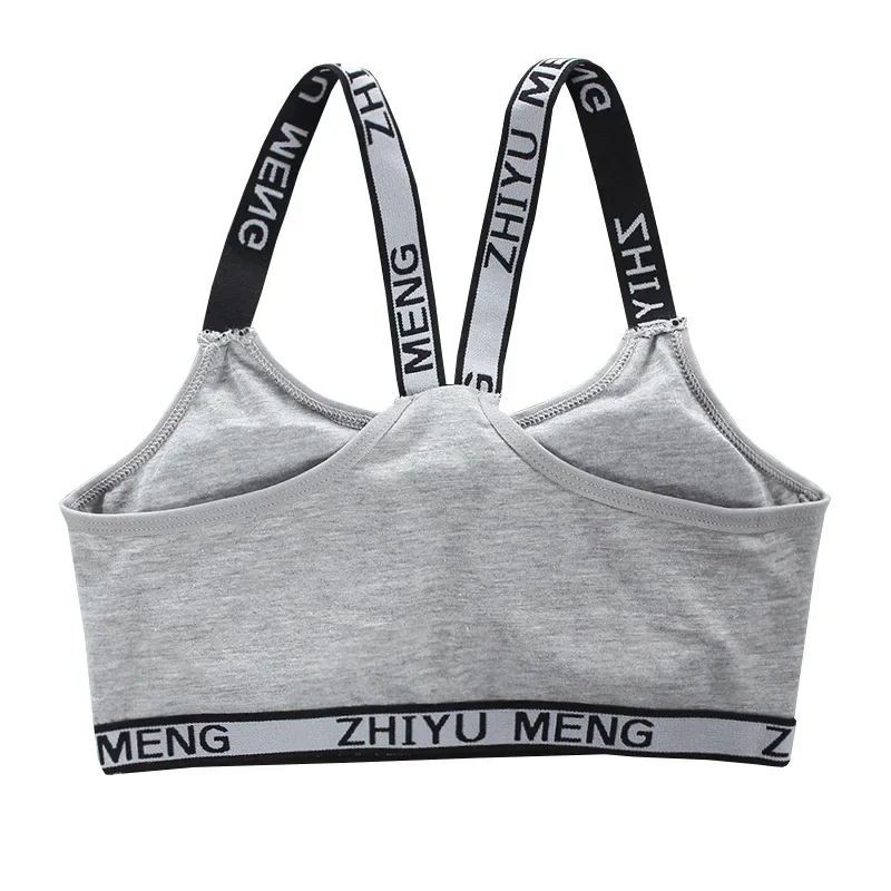 Teen Girls Underwear Soft Padded Cotton Letter Print Bra Set Young Yoga Sports 8-15Years