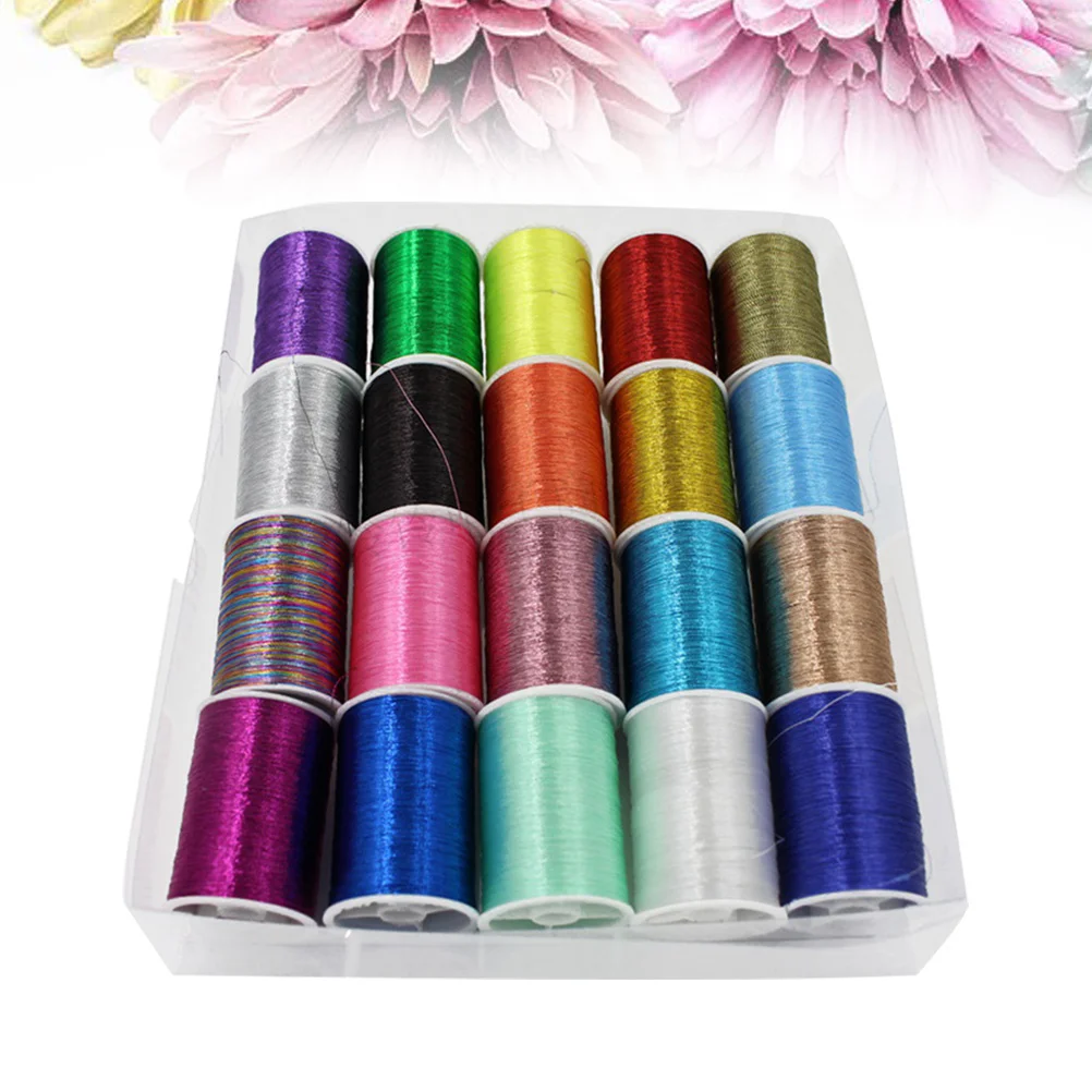 Cross Stitch Kits White Embroidery Floss Sewing Thread Metallic Polyester Colorful