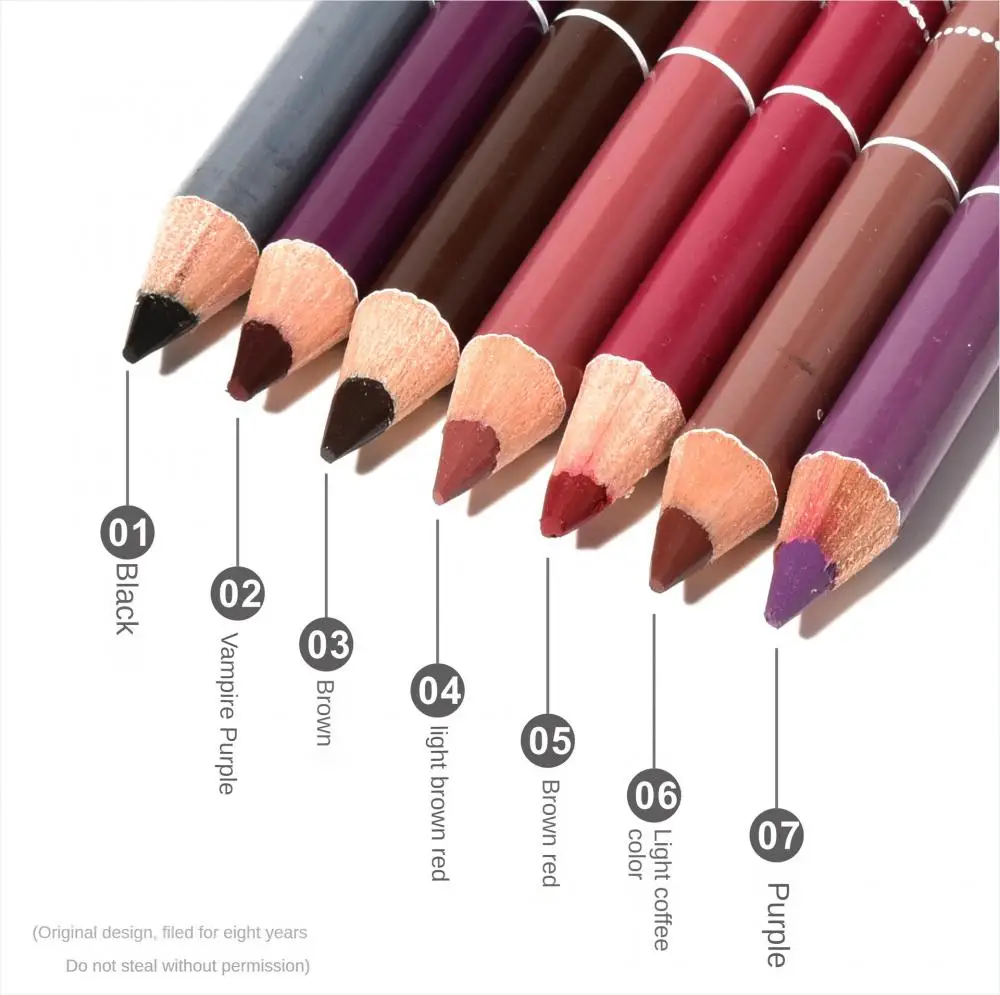 1PC Professional Wood Lip Liner Waterproof Lady Charming Lip Liner Soft Pencil Makeup Women's Long Lasting Cosmetic Tool 28Color 6