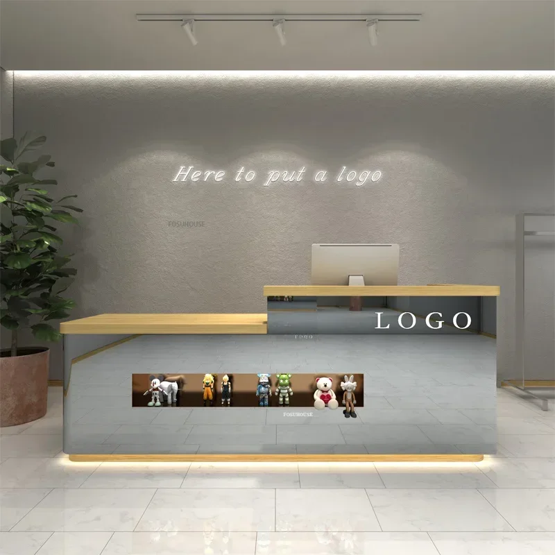 Stainless Steel Clothing Store Reception Desk Small Shop Cashier Counter Luxury Beauty Salon Manicure Shop Front Desk Bar N