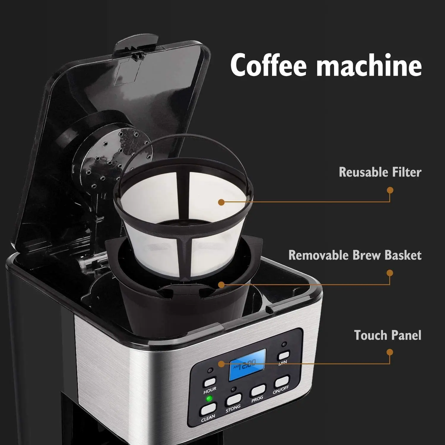XEOLEO Automatic Coffee Machine Drip Cafe Maker 1.5L Glass Kettle American Espresso Coffee Maker Keep Warm Tea Pot Boiler 5 XEOLEO Automatic Coffee Machine Drip Cafe Maker 1.5L Glass Kettle American Espresso Coffee Maker Keep Warm Tea Pot Boiler 5