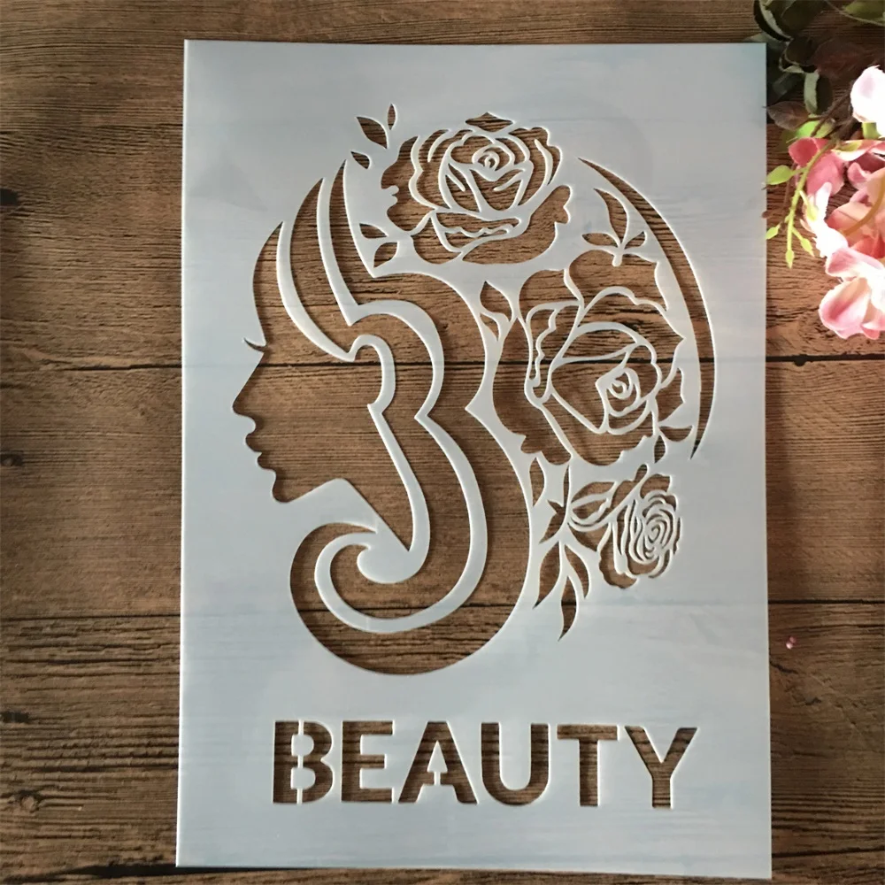 

A4 29cm Beauty Girl DIY Layering Stencils Painting Scrapbook Coloring Embossing Album Decorative Template