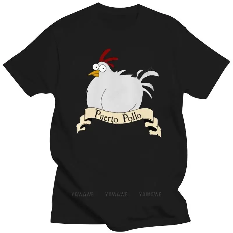 Cotton Teeshirt Man Fashion Magliette Puerto Pollo T Shirt Monkey Island Guybrush Puerto Pollo Plunder T-Shirt Estiva Per Uomo