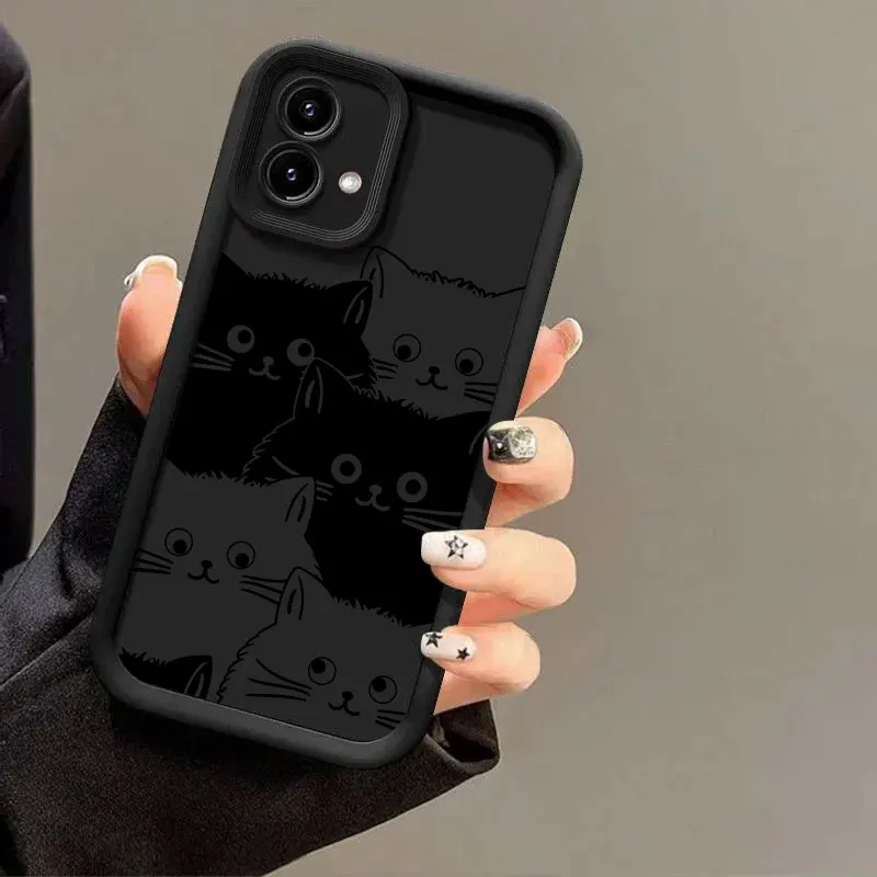 Charming Black Cat Soft Silicone Phone Case Cover