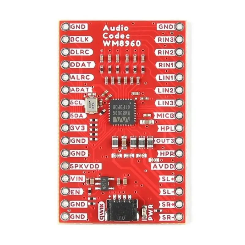 ABZW BOB-21250 I2S 스테레오 오디오 모듈 WM8960 Qwiic 오디오 코덱 브레이크아웃 헤드폰 스피커 앰프 개발 보드