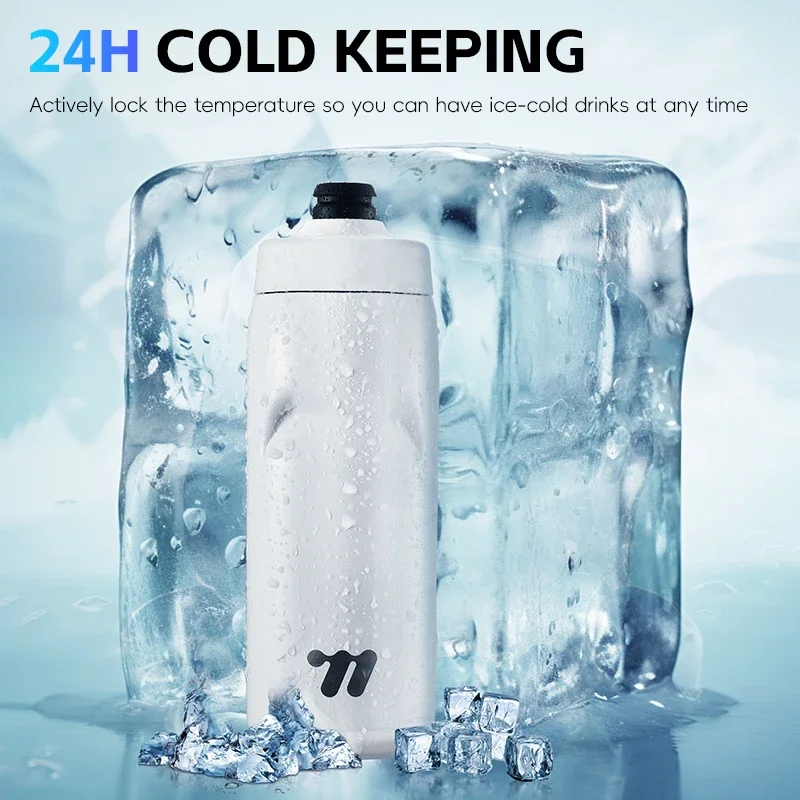 WEST BIKING Stainless Steel Insulated Sports Water Bottle 550ml Cycling Thermos Bottle Keep Cold&Hot Gym Portable Thermal Kettle view 3