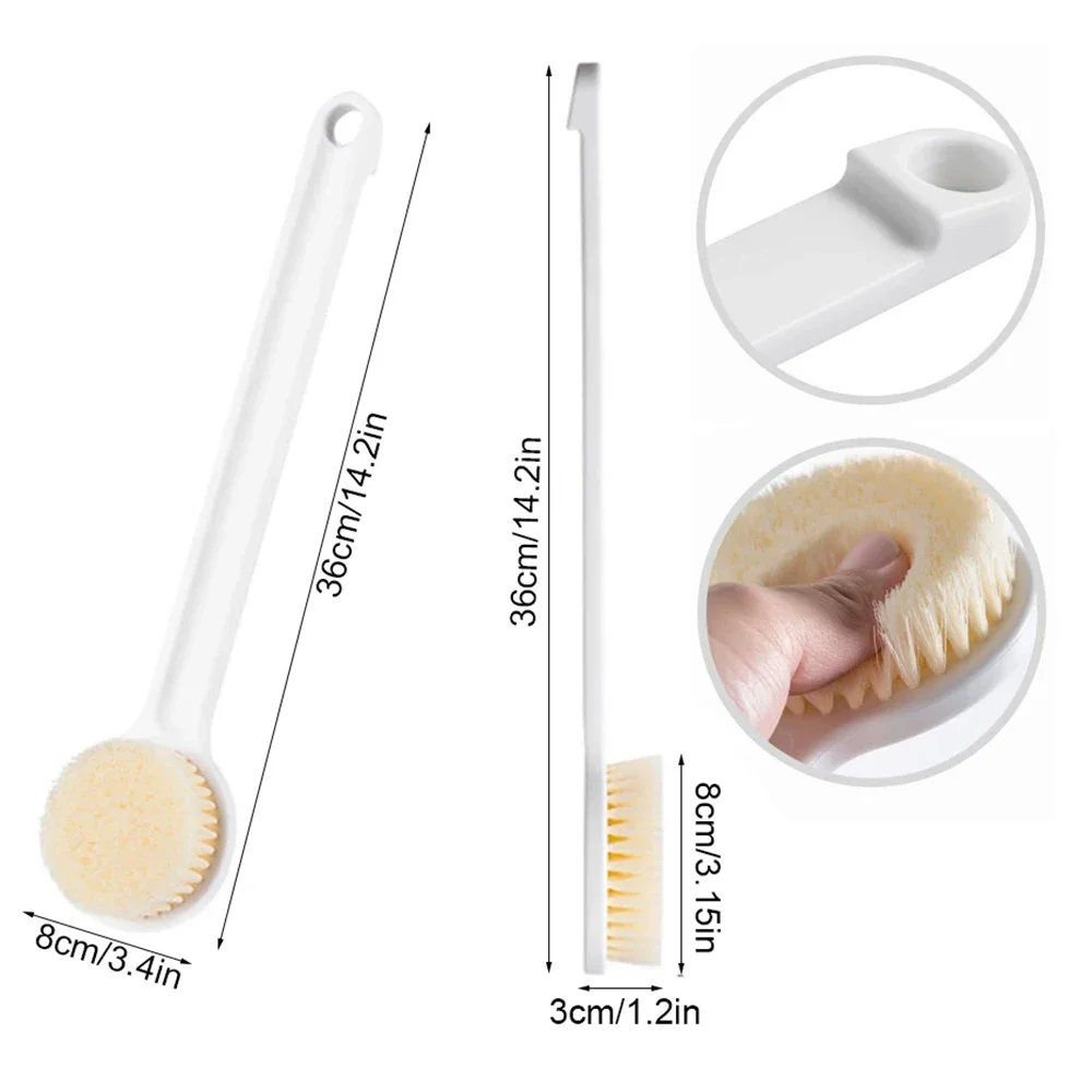 1pc Long Handle Back Brush for Shower Soft Bristles Body Exfoliating Bath Brush Skin Health Shower Back Scrubber Bath Supplies 6